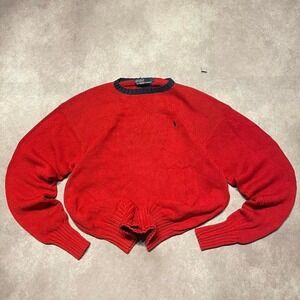 Vintage Polo Ralph Lauren Logo Ringer Knit Sweater